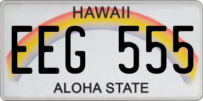 HI license plate EEG555