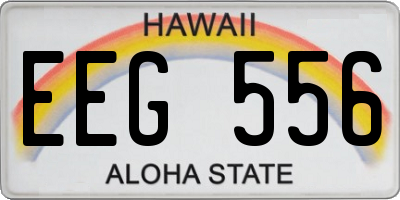 HI license plate EEG556