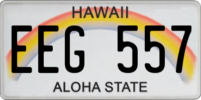 HI license plate EEG557