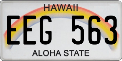 HI license plate EEG563
