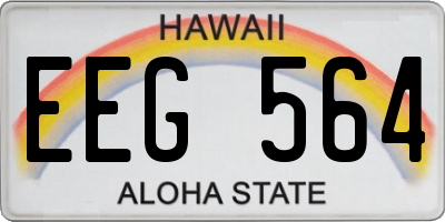 HI license plate EEG564