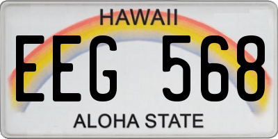 HI license plate EEG568