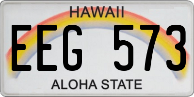 HI license plate EEG573