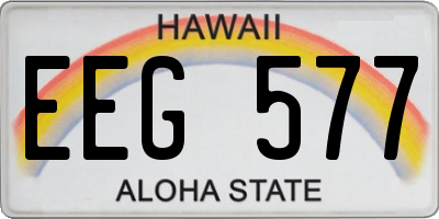 HI license plate EEG577