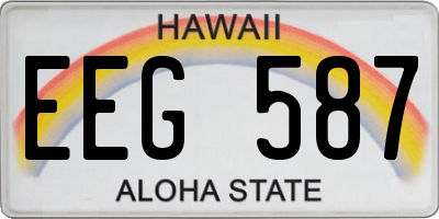 HI license plate EEG587