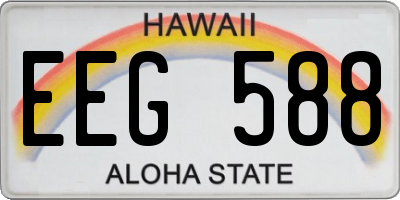 HI license plate EEG588