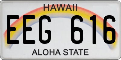 HI license plate EEG616