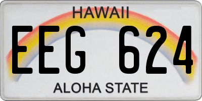 HI license plate EEG624