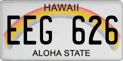 HI license plate EEG626