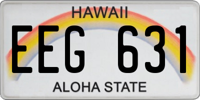 HI license plate EEG631