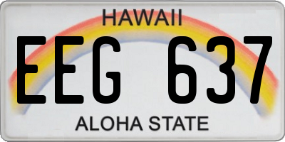 HI license plate EEG637