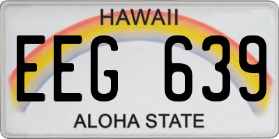 HI license plate EEG639