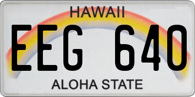 HI license plate EEG640