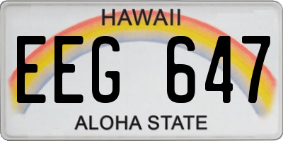 HI license plate EEG647