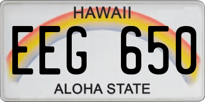 HI license plate EEG650