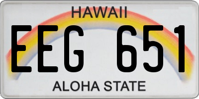 HI license plate EEG651