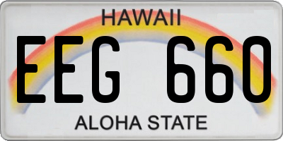 HI license plate EEG660