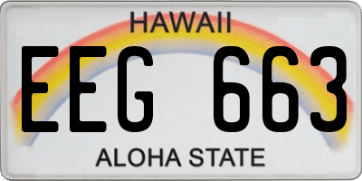 HI license plate EEG663