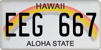 HI license plate EEG667