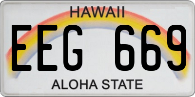 HI license plate EEG669