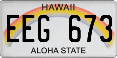 HI license plate EEG673