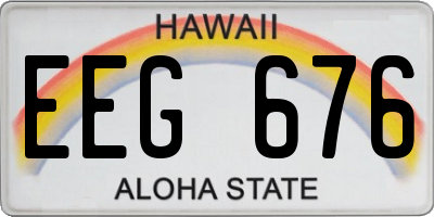 HI license plate EEG676