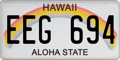 HI license plate EEG694