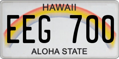 HI license plate EEG700