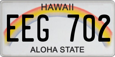 HI license plate EEG702