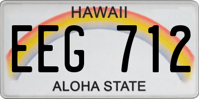 HI license plate EEG712