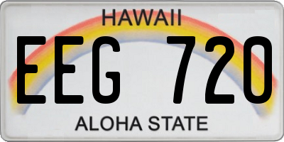 HI license plate EEG720