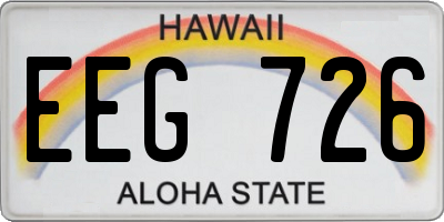 HI license plate EEG726