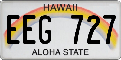 HI license plate EEG727