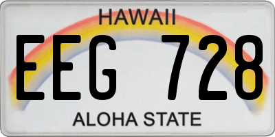 HI license plate EEG728