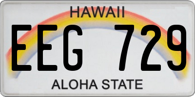HI license plate EEG729