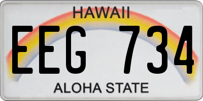 HI license plate EEG734