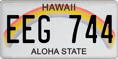 HI license plate EEG744