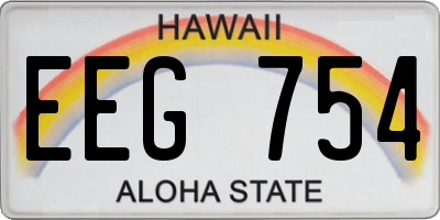 HI license plate EEG754
