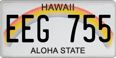 HI license plate EEG755