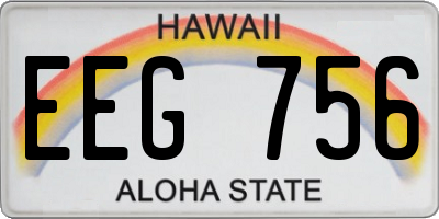 HI license plate EEG756