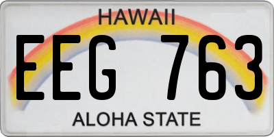 HI license plate EEG763