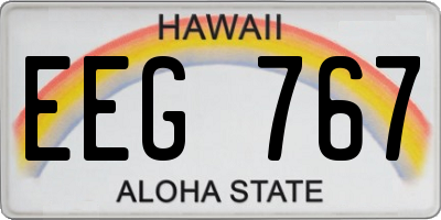 HI license plate EEG767