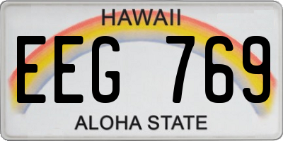 HI license plate EEG769