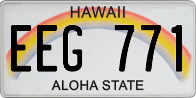 HI license plate EEG771