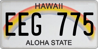 HI license plate EEG775