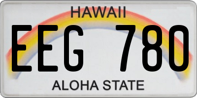 HI license plate EEG780
