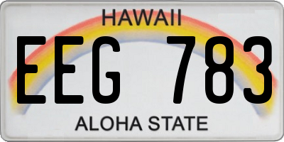 HI license plate EEG783