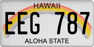 HI license plate EEG787