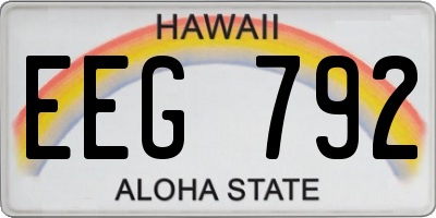 HI license plate EEG792