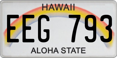 HI license plate EEG793